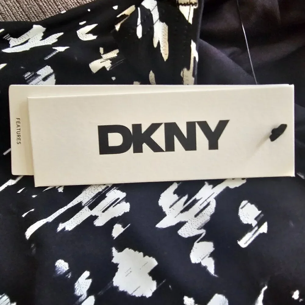 DKNY Women's Black Ruffled V- Neck One-piece Swimsuit Size Medium - Picture 8 of 14
